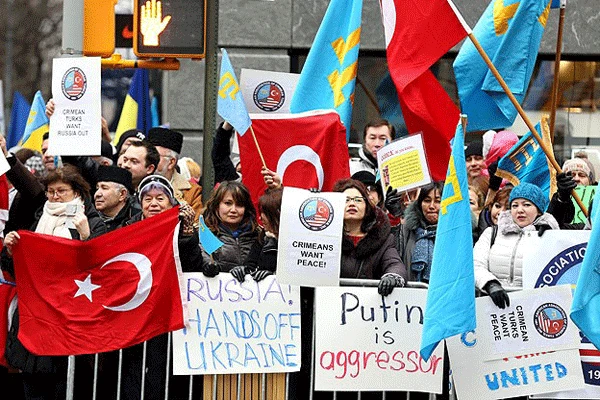 Kırım'a yapılan askeri müdahale New York'ta protesto edildi