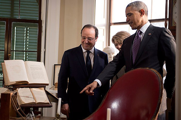 Obama ve Hollande Monticello malikanesini gezdi