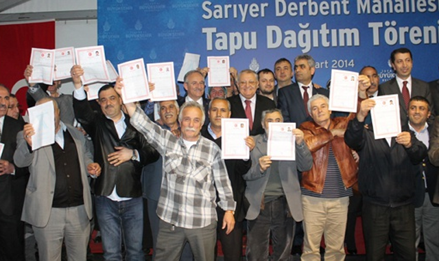 Derbent Mahallesi&#039;nde tapu sevinci