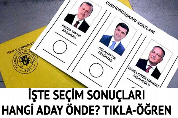 İşte seçim sonuçları, Hangi aday önde? TIKLA ÖĞREN