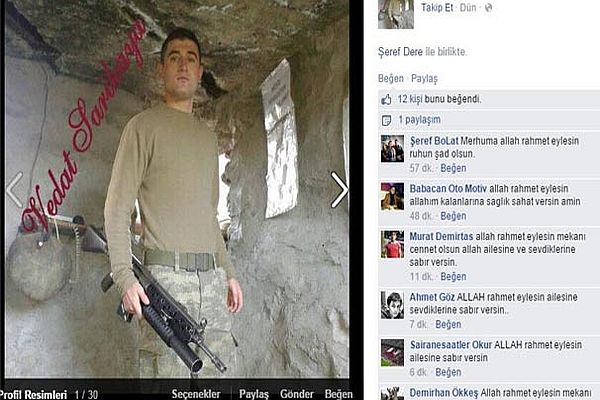 Şehit er Facebook&#039;ta son fotoğrafını paylaşmış