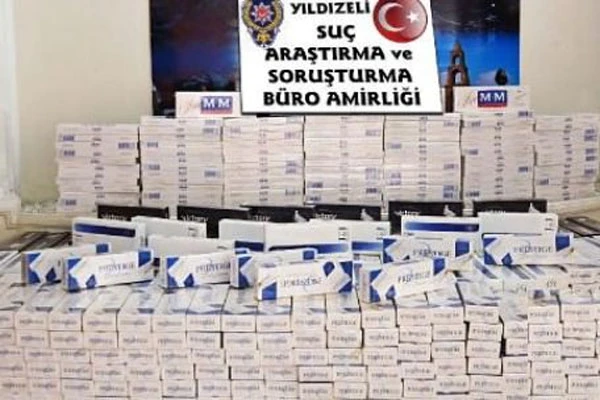 Ticari araçta 10 bin paket kaçak sigara