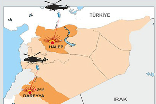 Halep&#039;te 15 noktaya varil bombalı saldırı düzenlendi