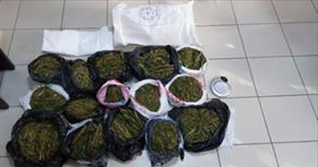 İzmir&#039;de 14 kilo esrar yakalandı