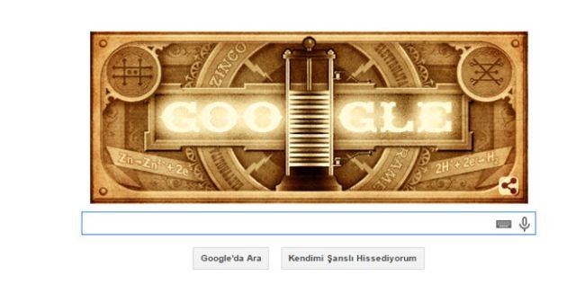 Google, Alessandro Volta'yı unutmadı