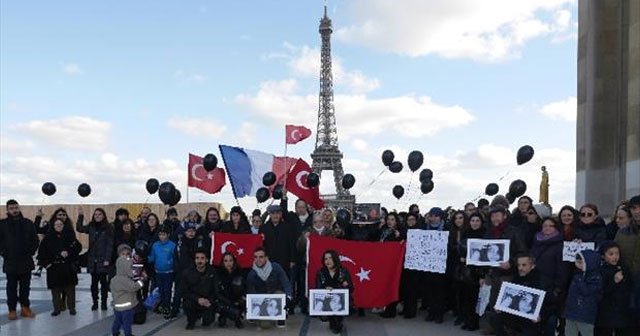 Paris’te Özgecan Aslan için eylemi