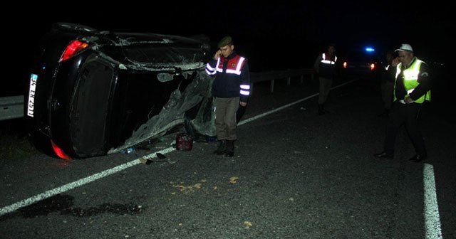 Kayseri&#039;de otomobil takla attı, 5 yaralı