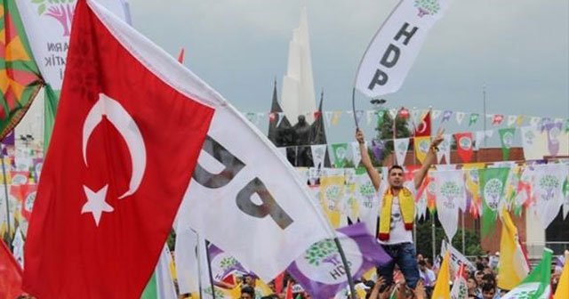 Alanda Öcalan posteri ve Türk bayrakları