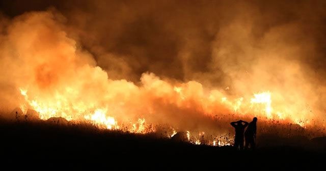 Atış poligonundaki yangına TOMA&#039;lı müdahale