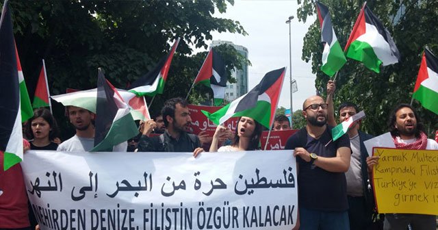 Filistinlilerden, İsrail protestosu!