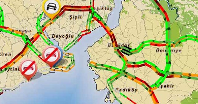 İstanbul&#039;da miting trafiği