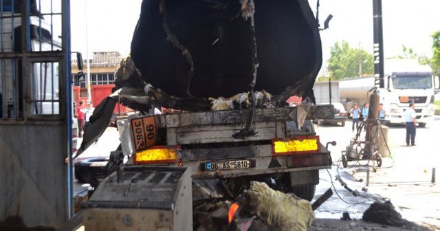 Tanker bomba gibi patladı