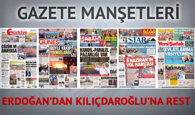 1 Haziran 2015 gazete manşetleri