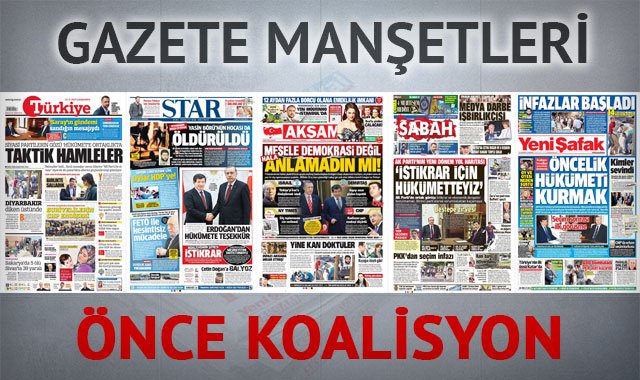 10 Haziran 2015 gazete manşetleri