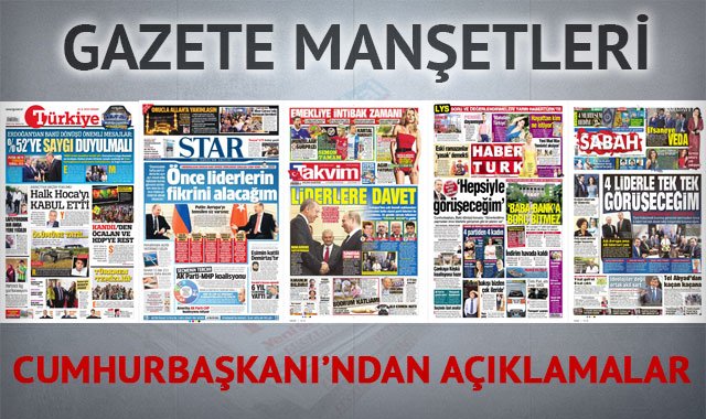 14 Haziran 2015 gazete manşetleri