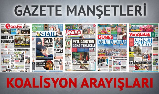 19 Haziran 2015 gazete manşetleri