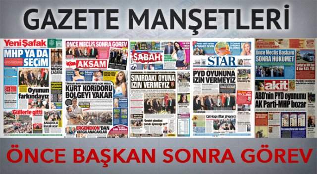 21 Haziran 2015 gazete manşetleri