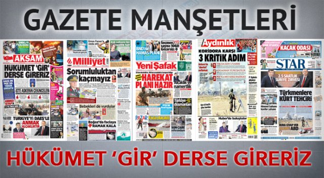 28 Haziran 2015 gazete manşetleri