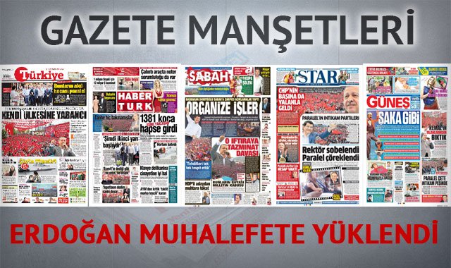 3 Haziran 2015 gazete manşetleri