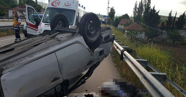 Amasya&#039;da otomobil takla attı, 2 ölü, 2 yaralı