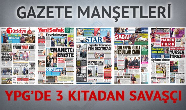 11 Temmuz 2015 gazete manşetleri