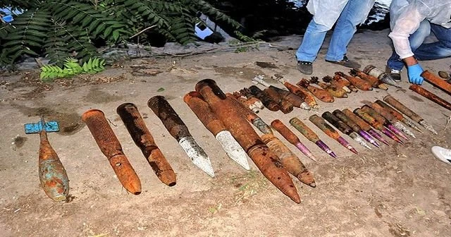 Kızılırmak'ta 130 adet mühimmat bulundu
