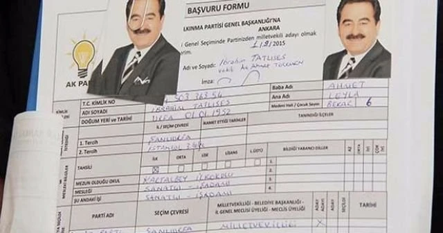 Ünlü sanatçı adaylık başvurusunu yaptı
