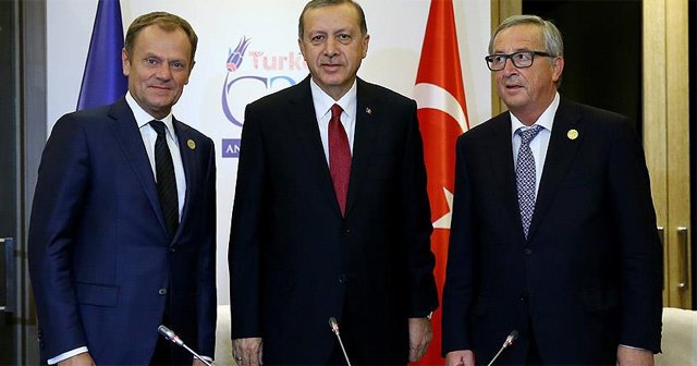 Erdoğan, Tusk ve Juncker ile görüştü