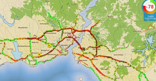 İstanbul'da trafik durma noktasına geldi