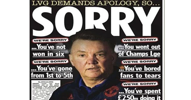 Van Gaal’e imalı ’özür’ cevabı