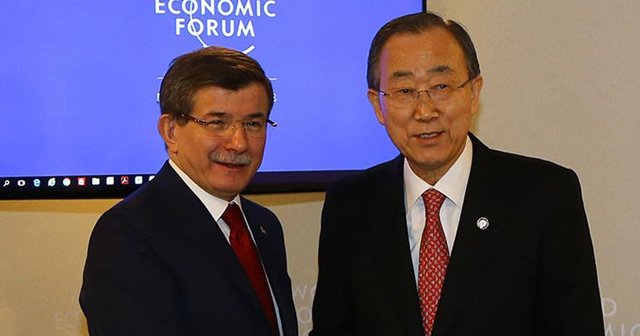 Başbakan Davutoğlu, BM Genel Sekreteri Ban Ki-mun ile görüştü