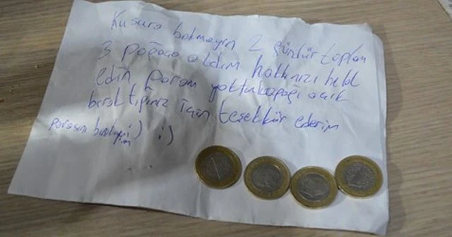 Dolaptan izinsiz aldığı poğaçaların parasını bıraktı