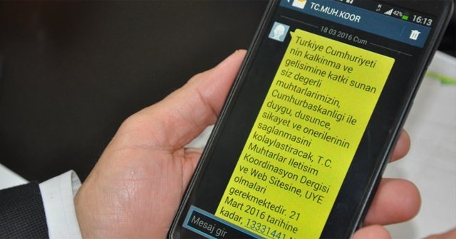 Muhtarları SMS'le dolandırmak istediler