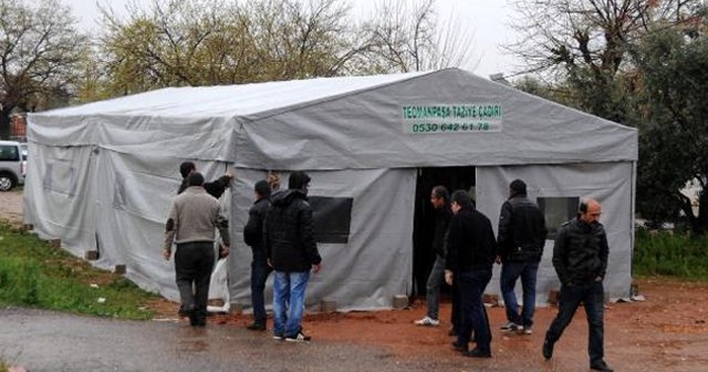 Teröristin taziye çadırına polis baskını