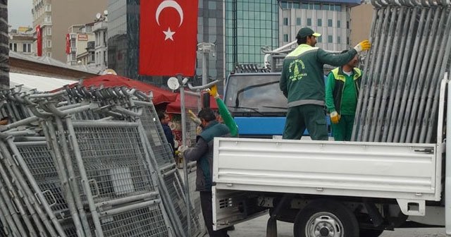 Taksim&#039;de 1 Mayıs hazırlığı