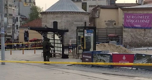 Taksim'deki şüpheli çanta fünyeyle patlatıldı