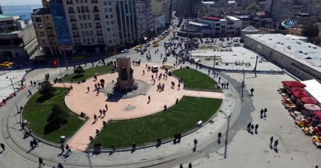 Taksim Meydanı&#039;nın son hali havadan görüntülendi