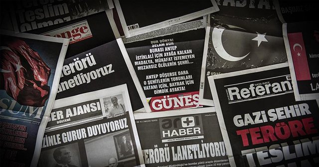 Gaziantep basınından teröre &#039;siyah beyaz&#039; tepki