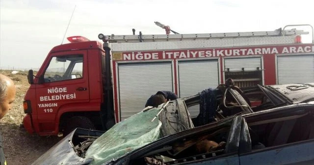 Niğde'de otomobil devrildi, 1 ölü
