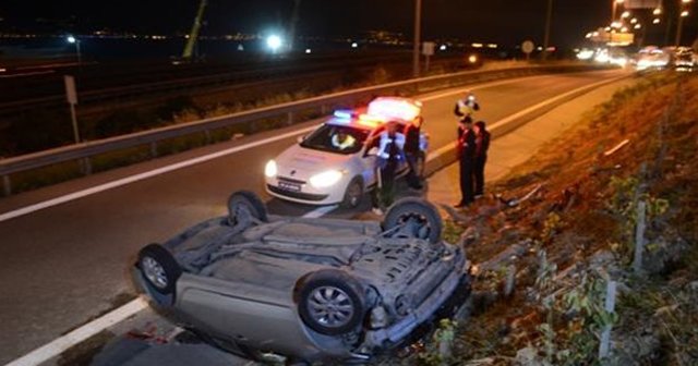 Takla atan araçtan burnu dahi kanamadan çıktı