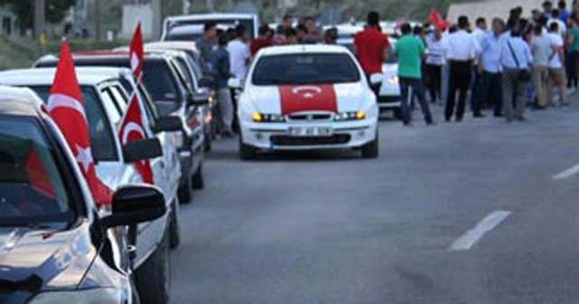 Çankırı'da kahraman uzman çavuşa konvoyla karşılama