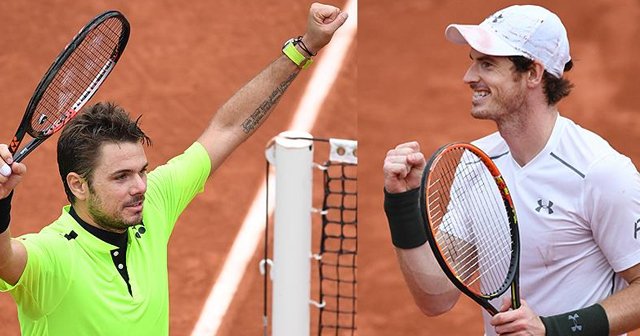 Fransa Açık teniste Murray ve Wawrinka yarı finale çıktı