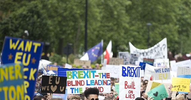 Londra&#039;da &#039;AB&#039;den ayrılmak istemiyoruz&#039; protestosu