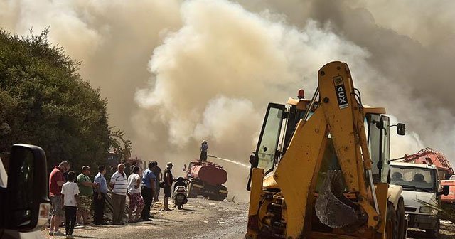 Bodrum&#039;daki çöplük yangını kontrol altına alındı