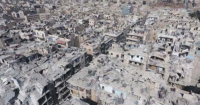 Halep’teki yıkım havadan böyle görüntülendi