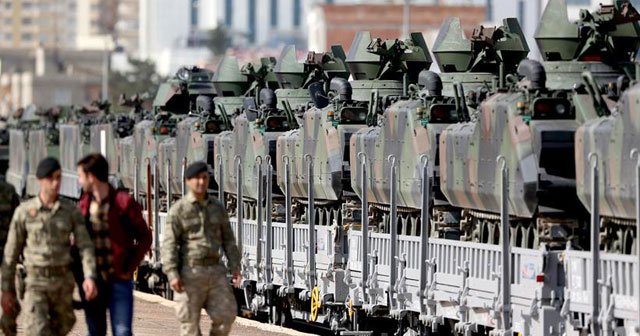 Askeri araçları taşıyan tren, Gaziantep Tren Garı&#039;nda