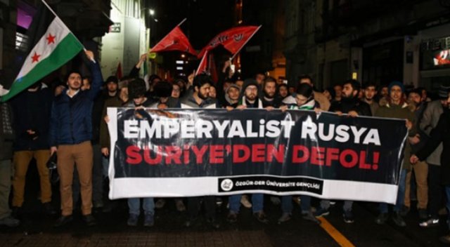 Halep&#039;teki katliam İstiklal Caddesi&#039;nde protesto edildi