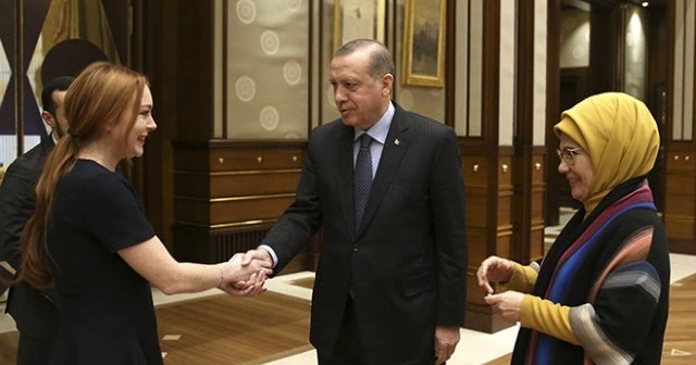 Erdoğan, ünlü oyuncu Lohan&#039;ı kabul etti