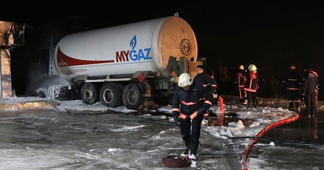 Başkentte tanker yangını