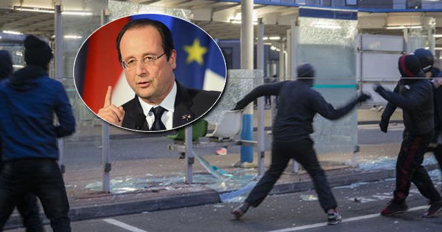 Fransa alev alev, Hollande &#039;bunlar vandalizm&#039; dedi